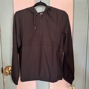 Black Hooded Anorak Jacket